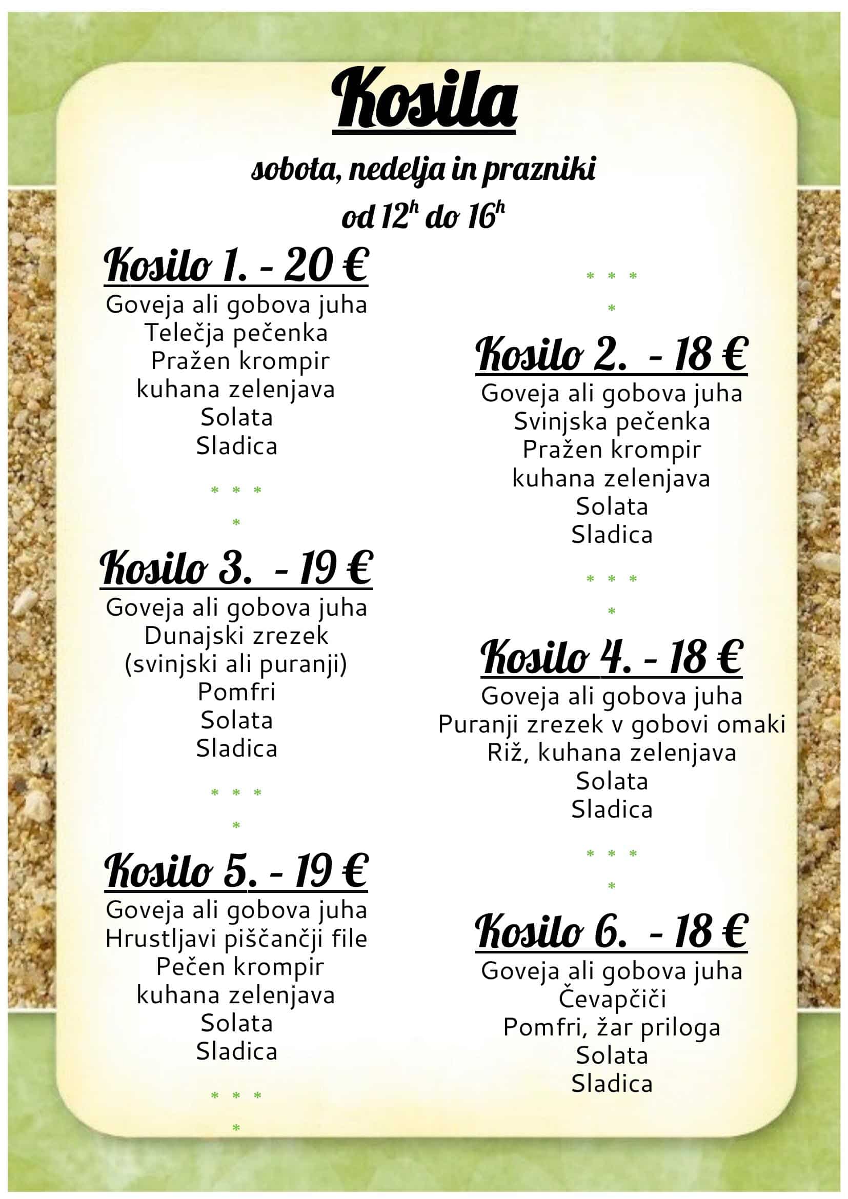 Vikend kosila planinski dom komenda